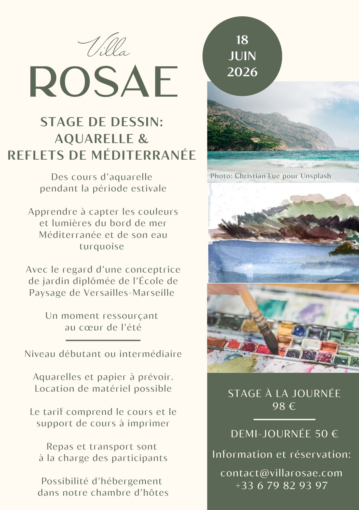 stage de dessin : aquarelle et reflets en méditerranée stage de dessin : aquarelle et reflets en méditerranée